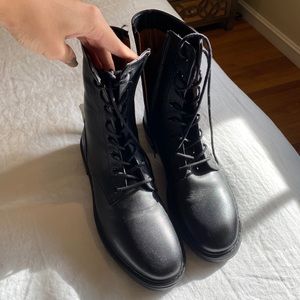 ZARA BLACK LACE UP COMBAT BOOT